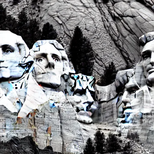 Image similar to a photo of mount rushmore after donald trump's face had been added