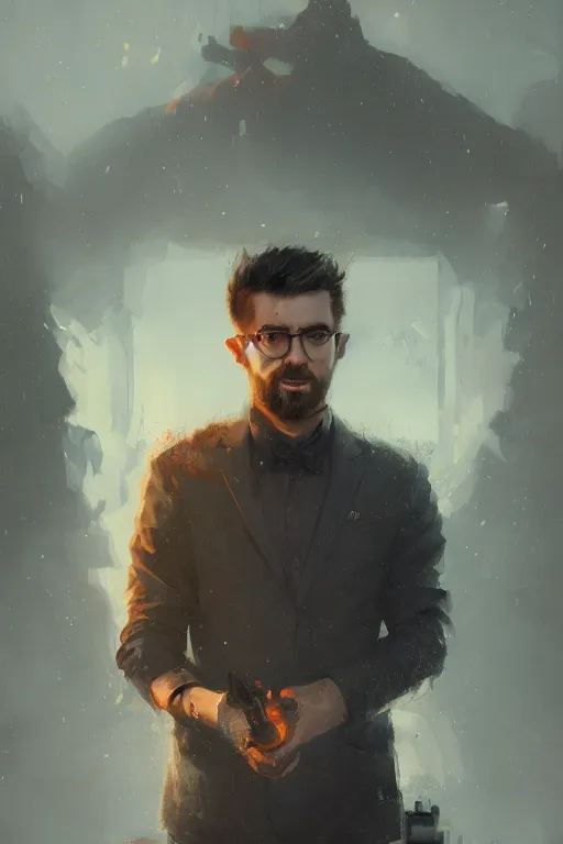 Prompt: a fancy portrait of Seán William McLoughlin by Greg Rutkowski, Sung Choi, Mitchell Mohrhauser, Maciej Kuciara, Johnson Ting, Maxim Verehin, Peter Konig, 8k photorealistic, cinematic lighting, HD, high details, atmospheric,