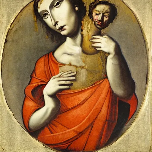 Image similar to salome holding decapitated head of st. john the baptist