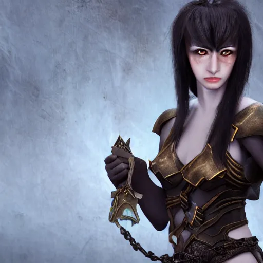 Image similar to dark elf holding a captured Fairly in her hands, cinematic, fantasy