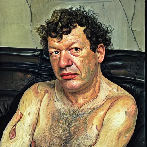 Image similar to high quality high detail painting by lucian freud, hd, dean ween