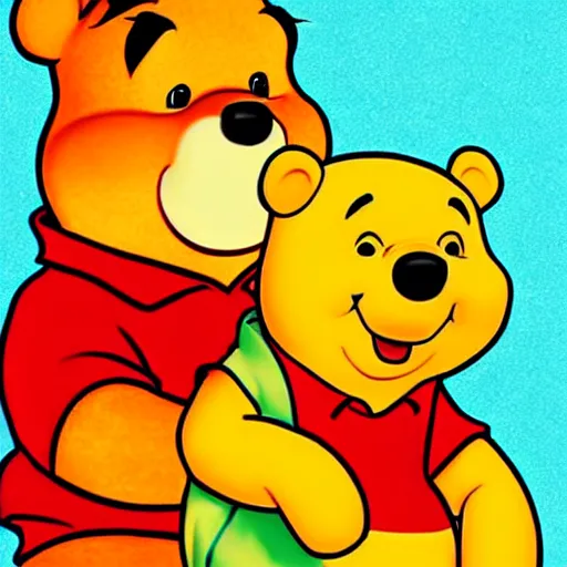 Image similar to drawing of xi jinping with the body of winnie the pooh and the head of xi jinping