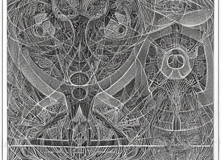 Prompt: symmetry!! hyper detailed bw linear pencil drawing, arabic man portrait, organic symmetric shapes by ernst haeckel