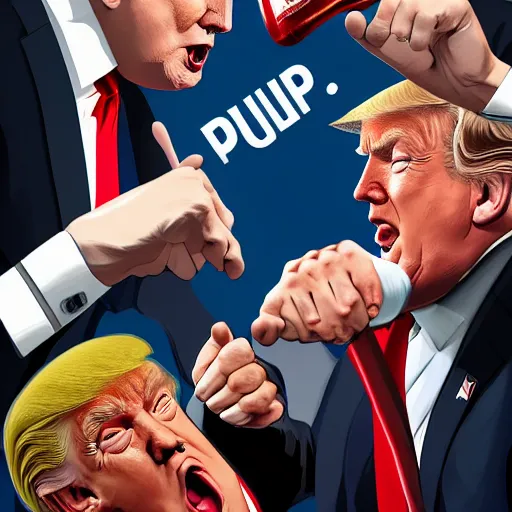 Prompt: Vladimir Puting and Donald Trump death match, hyperdetailed, artstation, digital art, photorealism, accurate, 8k,