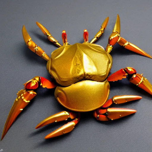 Image similar to magic golden mask designed based off a crab