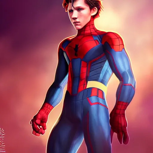 Prompt: Tom Holland, by WLOP, artgerm
