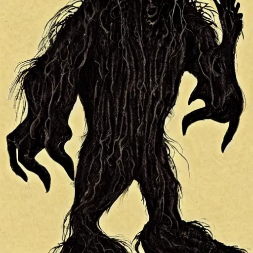 Prompt: a creature from a major horror hollywood movie, shadow ink wispy horrors