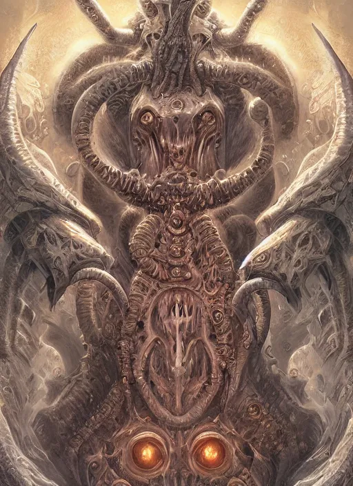 Image similar to digital _ painting _ of _ lovecraftian gods _ by _ filipe _ pagliuso _ and _ justin _ gerard _ symmetric _ fantasy _ highly _ detailed _ realistic _ intricate _ port