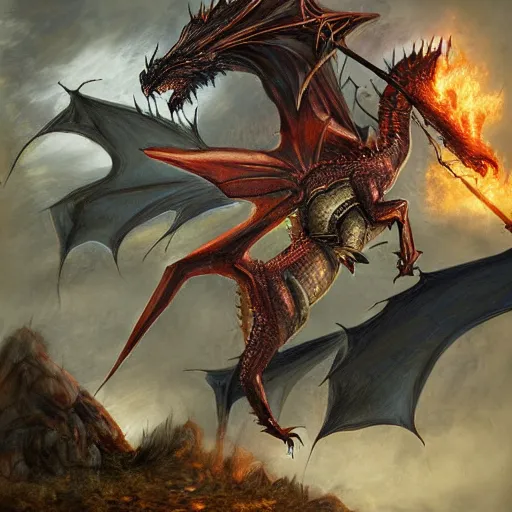 Prompt: dragoon fighting a dragon, fantasy, high detail,