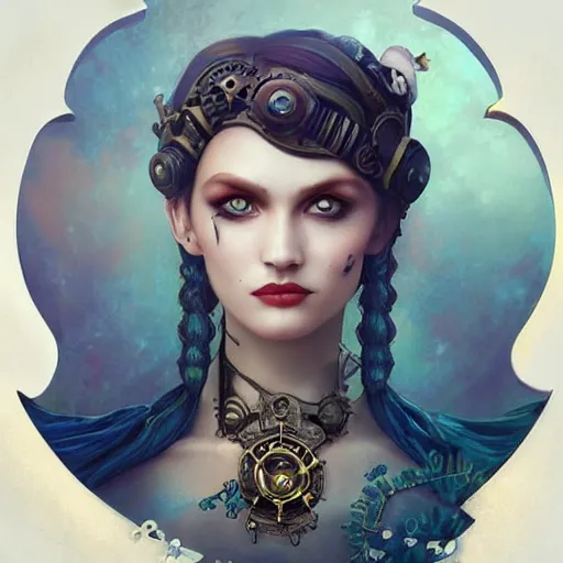 Image similar to lofi underwater victorian steampunk portrait, Pixar style, by Tristan Eaton Stanley Artgerm and Tom Bagshaw.