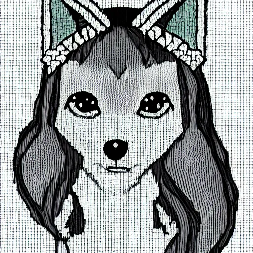 Image similar to fox wearing a tiara, fursona furry art artstation