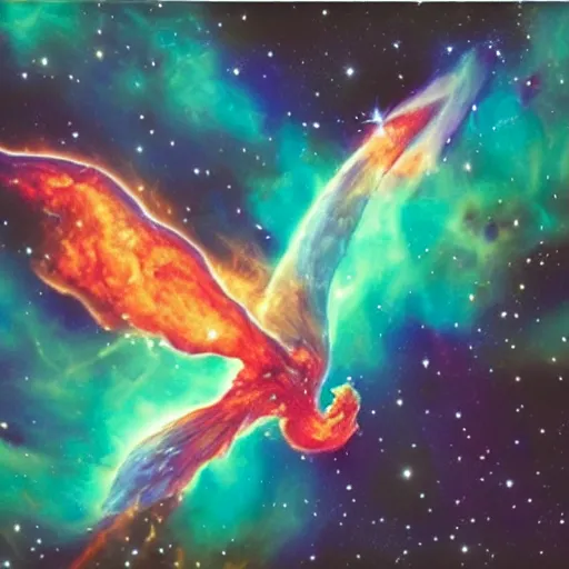 Image similar to a nebula pheonix in space