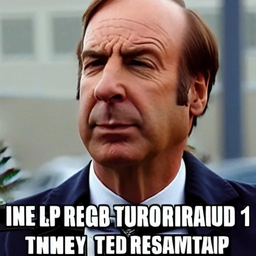 Image similar to dank meme depicting Saul Goodman, +4000 rating, high detail, reddit, instagram, 9gag, trending, popular, 8k resolution