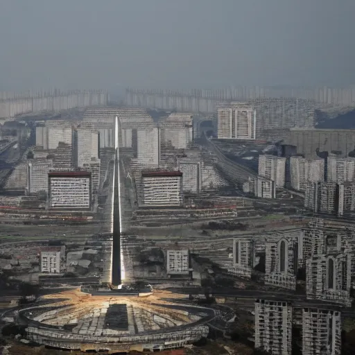 Prompt: north korea as a superpower, futuristic pyongyang