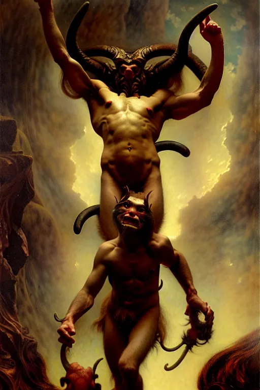 Image similar to satyr by gaston bussiere bayard wu, greg rutkowski, giger, maxim verehin, drew struzan