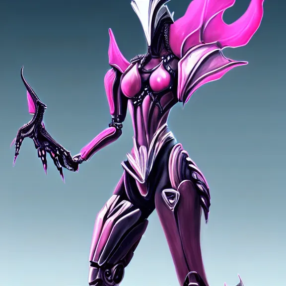 Prompt: extremely detailed giantess shot of a goddess that's a giant beautiful stunning anthropomorphic robot female dragon, standing majestically on a mountain, elegant pose, robot dragon claws, streamlined shiny silver metal armor, fuchsia skin, detailed sharp metal claws, thick warframe robot legs, long elegant tail, detailed warframe fanart, destiny fanart, high quality digital art, giantess art, furry art, warframe art, Destiny art, furaffinity, DeviantArt, artstation, 8k HD, octane render