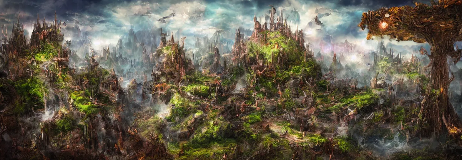 Image similar to photo of a fantasy bizarre landscape