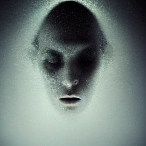 Image similar to dark expressive portrait of the digitally glitched soul, dramatic lighting, lonely, god rays, edges, universal background, facial expression, chiaroscuro, atmospheric lighting, motion design, by Beksinski, maze, sharp focus, deviantart, irridescent, intense knowledge