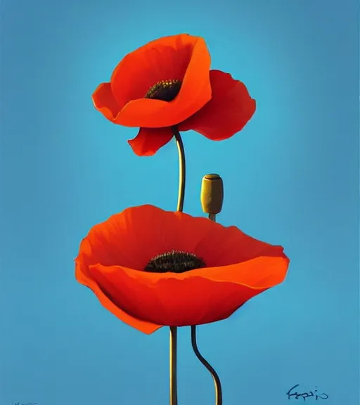 Prompt: icon stylized minimalist poppy flower, loftis, cory behance hd by jesper ejsing, by rhads, makoto shinkai and lois van baarle, ilya kuvshinov, rossdraws global illumination