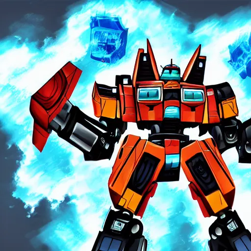 Image similar to trasformers autobot digital art anime