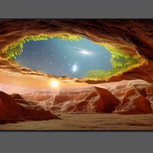 Image similar to flying saucer cave art