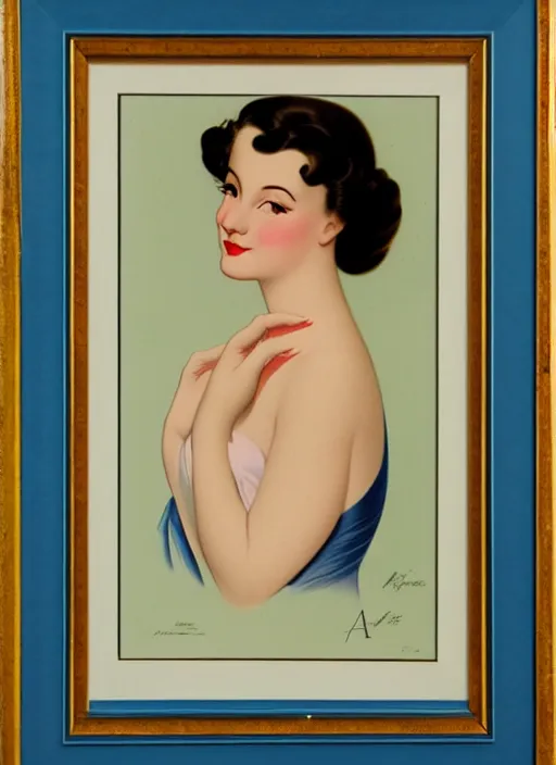 Prompt: a portrait of a pretty young lady by alberto vargas