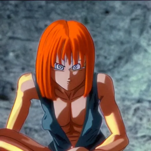 Image similar to a still from Leeloo in DragonBall Z