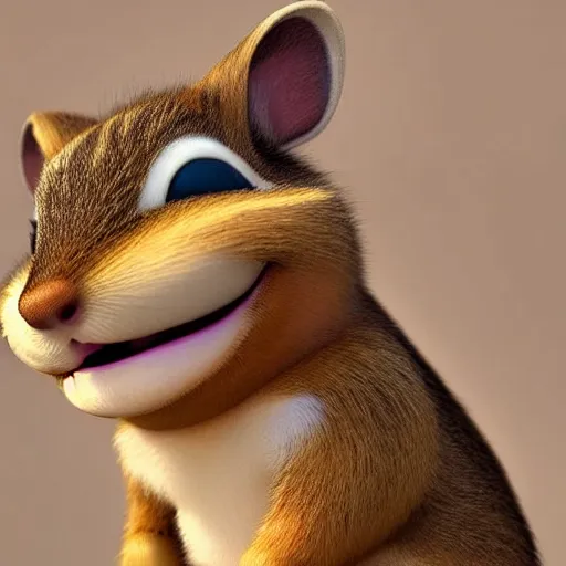 Prompt: a high quality photo of a chipmunk wearing a suit and smiling, render, ultra realistic, cgsociety