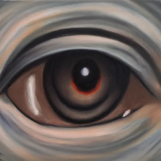 Prompt: terrible eyes from another world look out of the darkness, oil painting, 4k, 8k ,