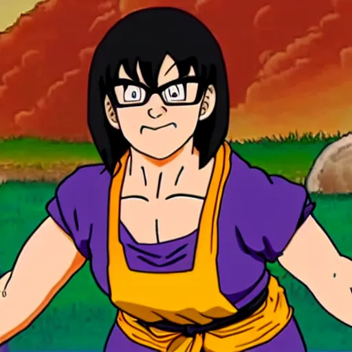 Image similar to Tina Belcher making kame hame ha in Dragon Ball Z