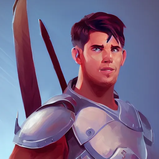 Prompt: Portrait of Rubius as a spartan hoplite, mattepainting concept Blizzard pixar maya engine on stylized background splash comics global illumination lighting artstation lois van baarle, ilya kuvshinov, rossdraws