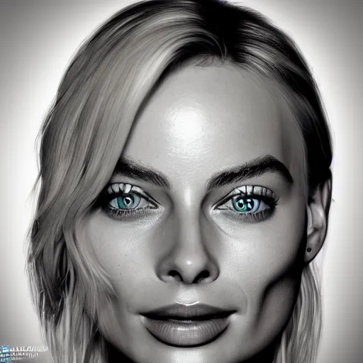 Prompt: 3 d neon art of margot robbie, hyper detailed, 3 d render, award winning