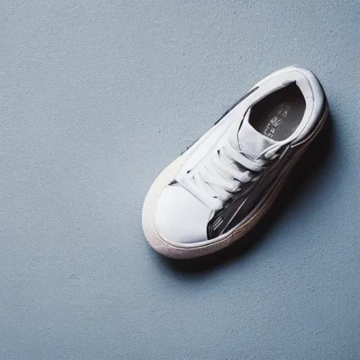 Prompt: picture of a sneaker in bad condition on a white background