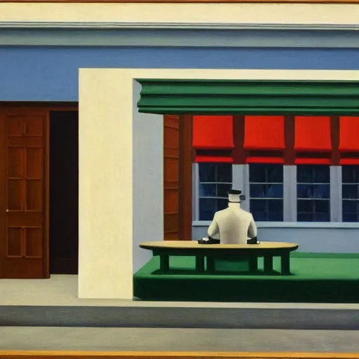 Image similar to Magritte by Edward hopper