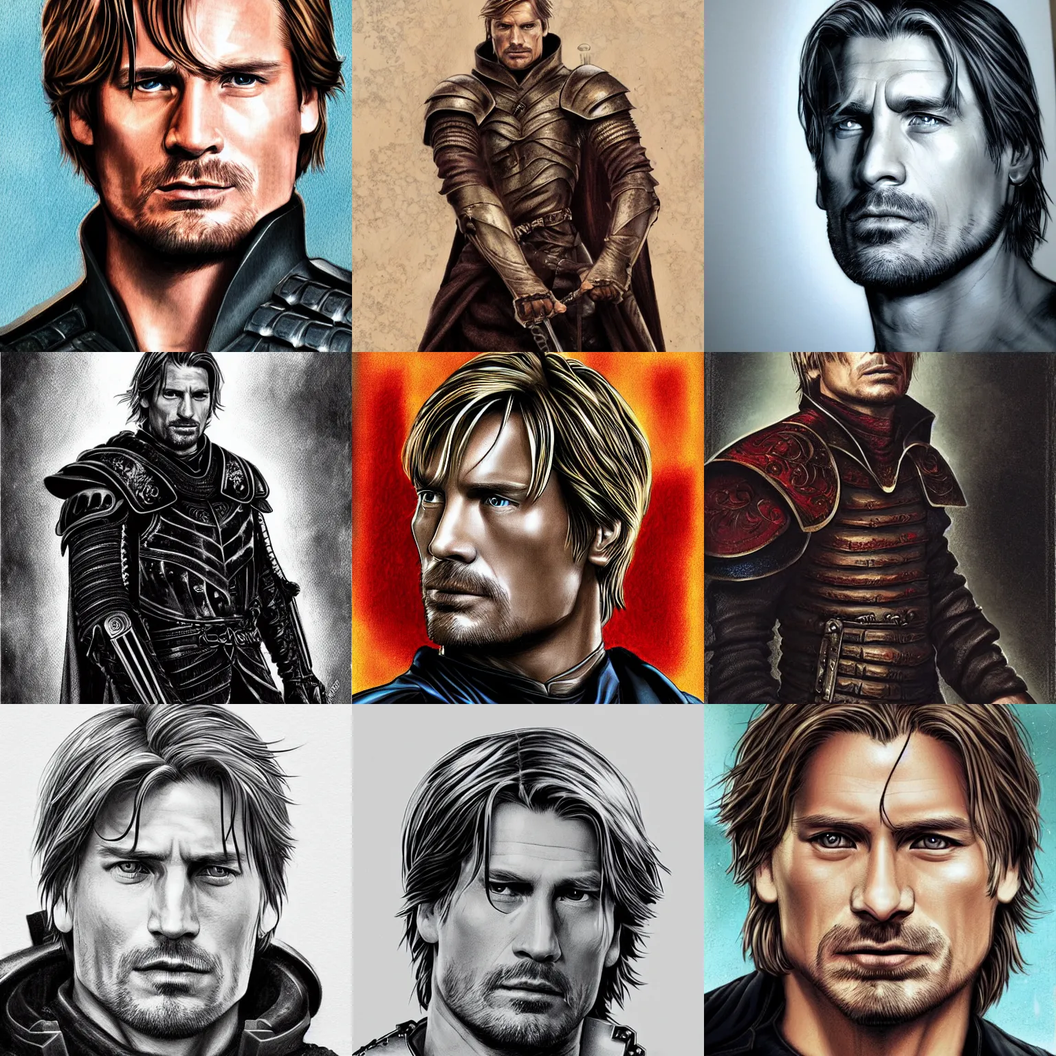Prompt: jaime lannister by wei wang, detailed