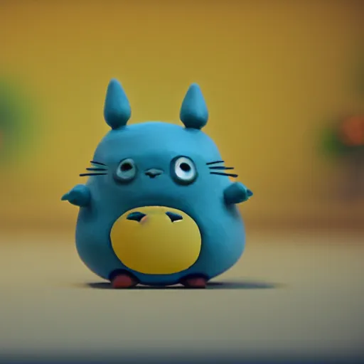 Image similar to the cutest little polymer clay totoro and pikachu hybrid, unreal engine, bokeh