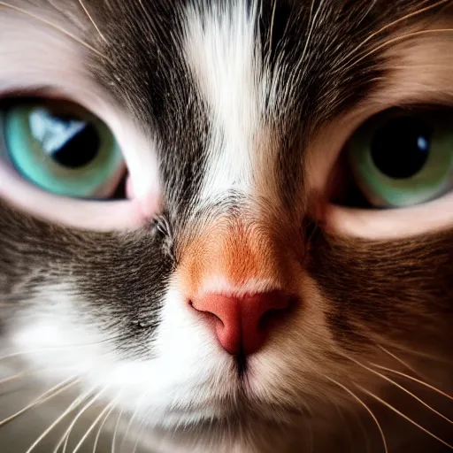 Image similar to portrait of a cute cat, art by elke vogelsang, 8 k ultra realistic, trending on artstation, 4 k, hyperrealistic, focused, extreme details, unreal engine 5, cinematic, masterpiece