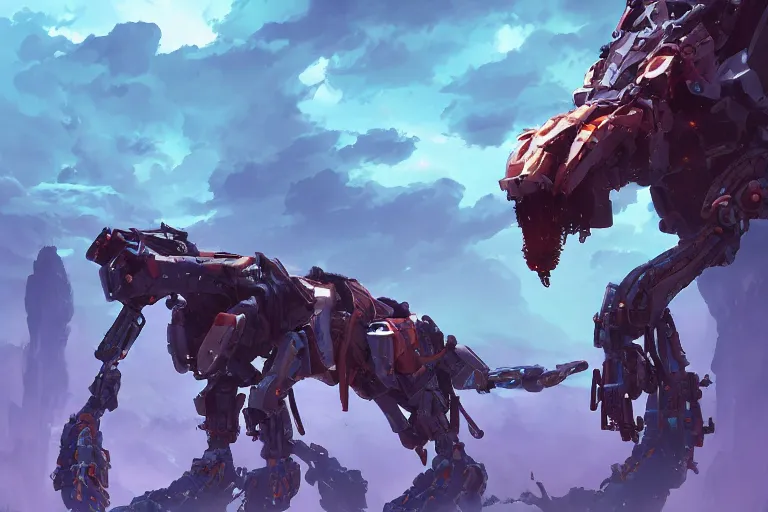 Image similar to longleg machine mecha animal beast robot of horizon forbidden west horizon zero dawn bioluminiscence, behance hd by jesper ejsing, by rhads, makoto shinkai and lois van baarle, ilya kuvshinov, rossdraws global illumination