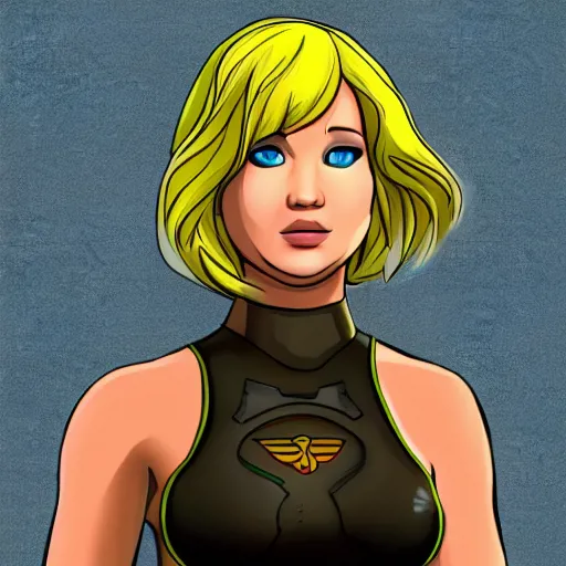 Prompt: jennifer lawrence as samus aran, animated, high resolution