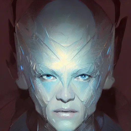 Prompt: crystal face by jean giraud concept art by anthony macbain greg rutkowski artstation