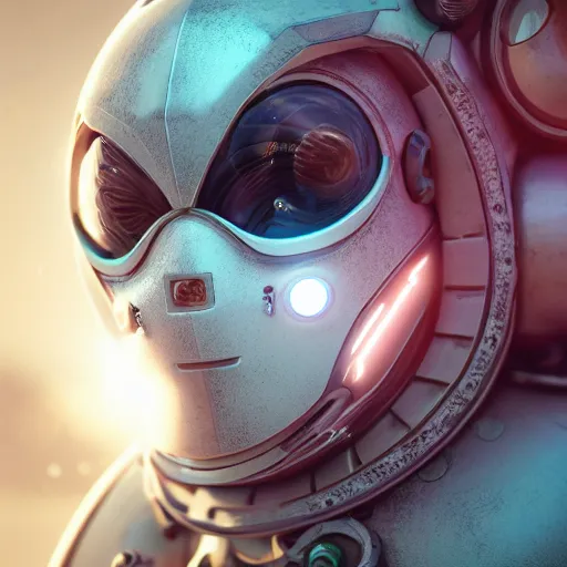 Image similar to photography portrait of a white futuristic steampunk space builder suit armor, in an colorful alien planet, ultra detail, beautiful light, high detail, 8 k, f / 2. 8, octane render