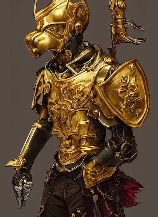 Image similar to gold paladin, james jean style, claymation style, perfect face, fantasy protrait