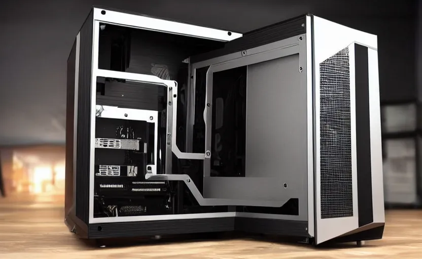 Image similar to metal computer case exposed concept pc boutique build open sides extra wide