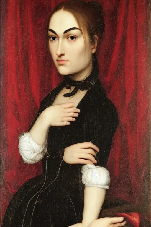 Image similar to beautiful face portrait of sasha grey, oil painting by nicholas hilliard, raphael, sofonisba anguissola