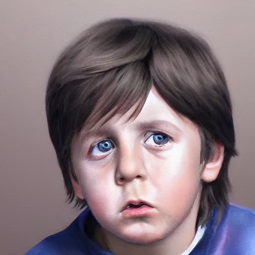 Prompt: portrait of sad Paul McCartney as a child crying and looking very unhappy photorealistic trending on artstation 8k high quality very coherent art lighting