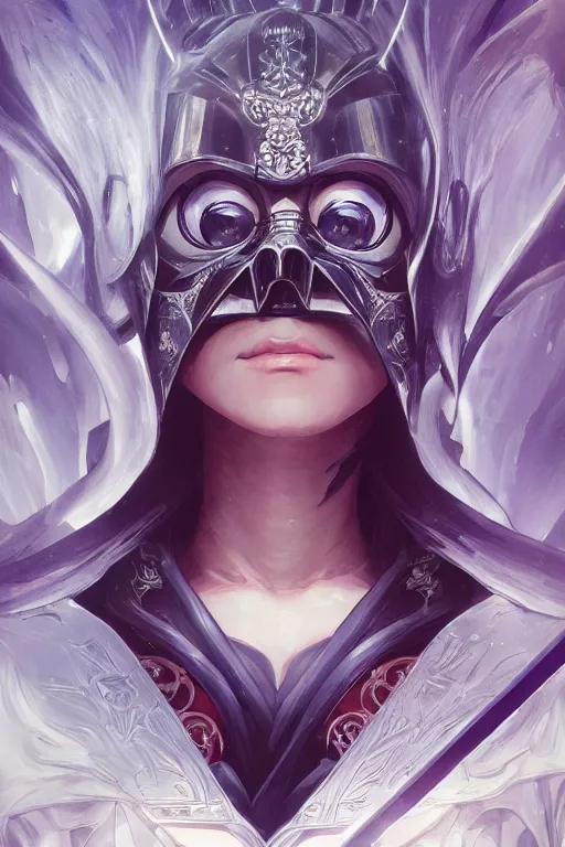 Image similar to anime key visual of a female darth vader goddess!!, intricate, stunning, highly detailed, digital painting, artstation, smooth, hard focus, illustration, art by artgerm and greg rutkowski and alphonse mucha