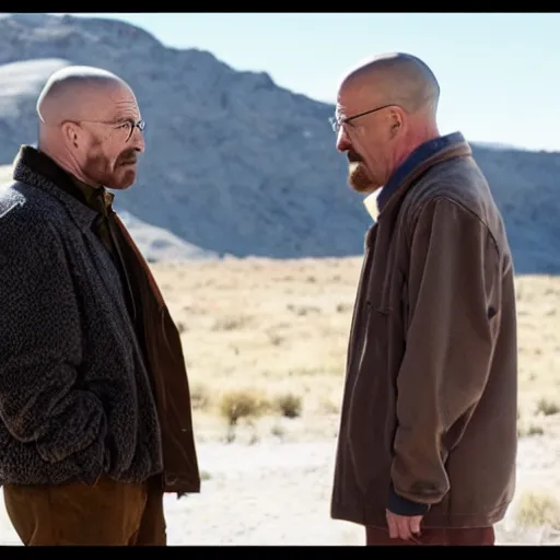 Prompt: walter white shushing jesse