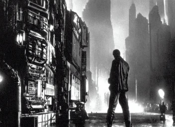 Image similar to scene from the 1932 science fiction film Blade Runner