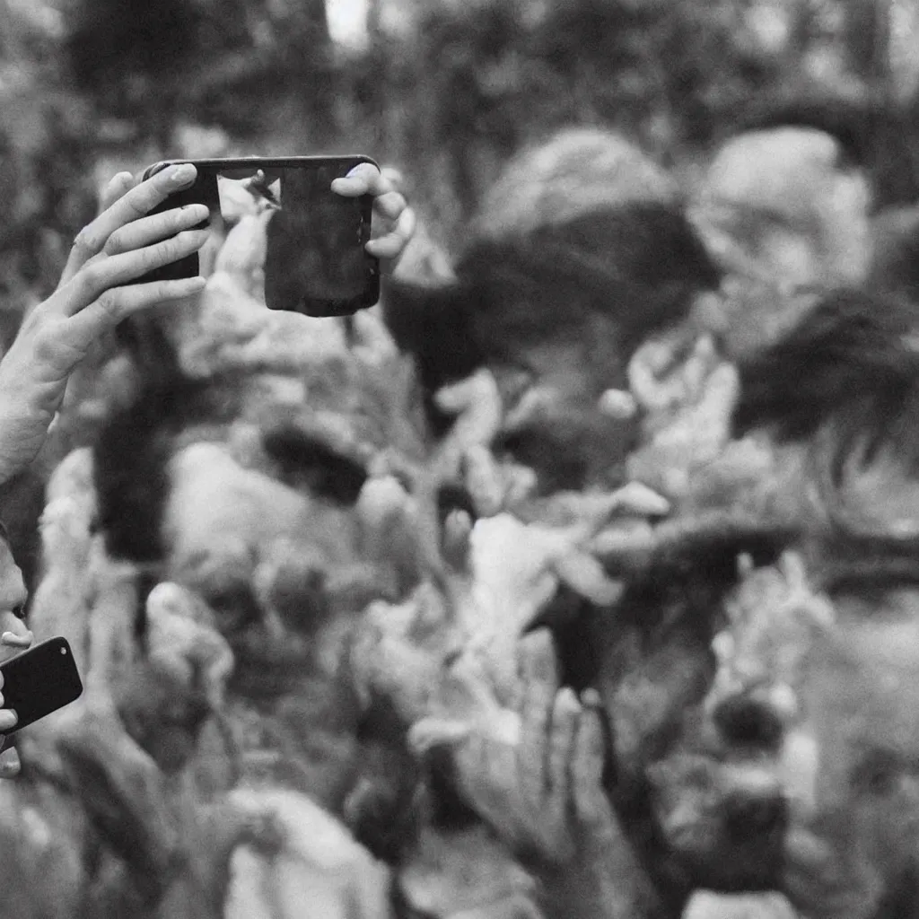 Image similar to a man taking a selfie, it was the first selfie of this life