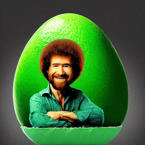 Prompt: bob ross as an avocado embryo